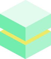 A green cube with yellow stripes on it vector