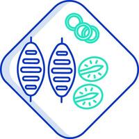 A blue and green icon of a pair of rings and a pair of rings vector