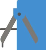 A blue and gray icon with a pair of scissors vector