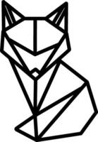 A black and white drawing of a fox vector