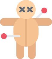 A man with a stick and two red dots on his face vector