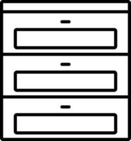 A black and white image of a file cabinet vector
