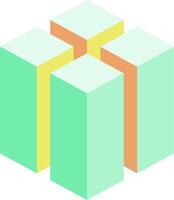 A green cube with yellow and orange stripes vector