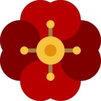 A red flower with four petals vector