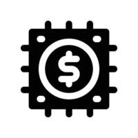 chip icon. glyph icon for your website, mobile, presentation, and logo design. vector