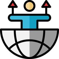 A man in a boat with arrows pointing up vector