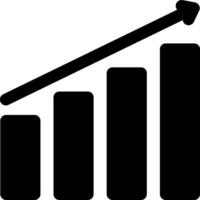 A graph bar with a downward arrow vector