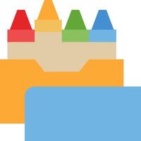 A colorful box with crayons inside vector