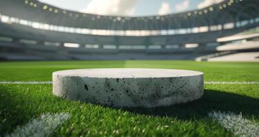 Concrete Platform in an Empty Stadium on a Sunny Day photo