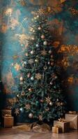 Decorated Christmas Tree in Living Room photo