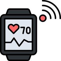 A smart watch with a heart rate monitor and a wifi icon vector