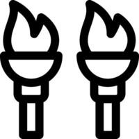 Two torches with flames on them vector