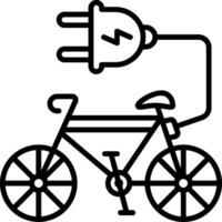 Bicycle with plug and light vector