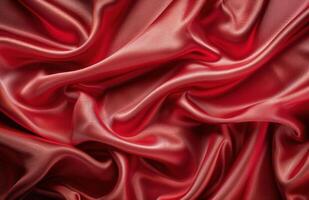 Close Up Of Draped Red Satin Fabric photo