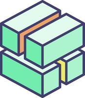 A block of green and yellow cubes vector