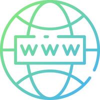 The logo for the internet is shown in a circle vector