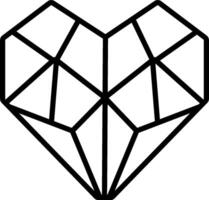 A heart shaped diamond in black and white vector