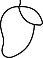 A black and white drawing of a mango vector