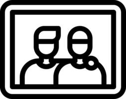 A black and white image of two people in a frame vector