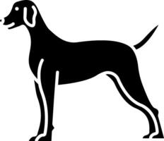A black and white silhouette of a dog vector