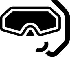 A black and white image of a diving mask vector