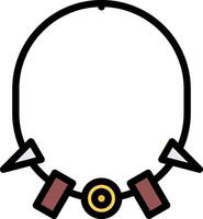 A cartoon necklace with two spikes on it vector