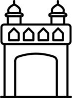 A black and white illustration of a gate vector