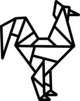A black and white drawing of a rooster vector