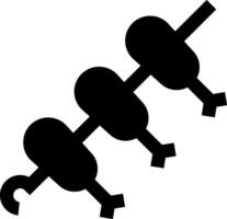 A black and white silhouette of a line of three wrenches vector