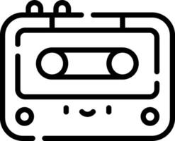 A black and white image of a cassette player vector