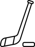 Hockey stick and puck outline clipart vector