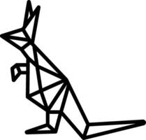 A black and white drawing of a kangaroo vector