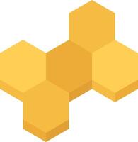 A yellow hexagon with a white background vector