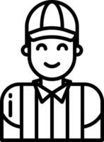 A black and white image of a man in a baseball cap vector