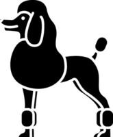 A poodle dog with a boot on its foot vector