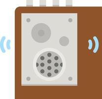 A brown box with a speaker and a microphone vector