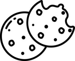 A black and white drawing of a cookie vector