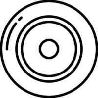 A black and white drawing of a round object vector