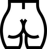 A black and white outline of a pair of underwear vector