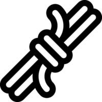A black and white icon of a rope vector