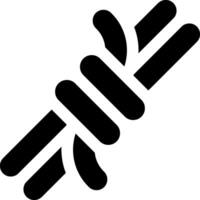 A black and white icon of a rope vector