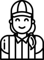 A black and white image of a referee vector