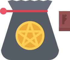A bag with a pentagram on it and a book vector