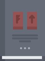 A flat icon of a book with a red arrow pointing to the right vector