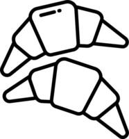 Two croissants with a white background vector