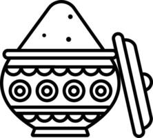 A black and white drawing of a bowl with a lid vector