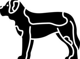 A dog silhouette is shown on a white background vector