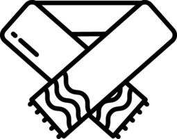 A black and white drawing of a scarf vector