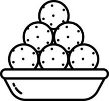 A bowl of ice cream with balls in it vector
