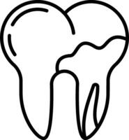 A tooth with a broken tooth in it vector